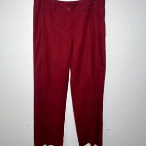 Sasch Women's Cropped Linen Pants Large High Waist Trousers Chino‎ Patriotic